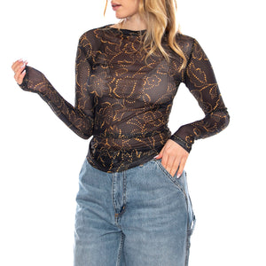 Top Malla Estampado Mustard Flower -- Top Donna 53W/11263 Mustard Flower WILD PONY 