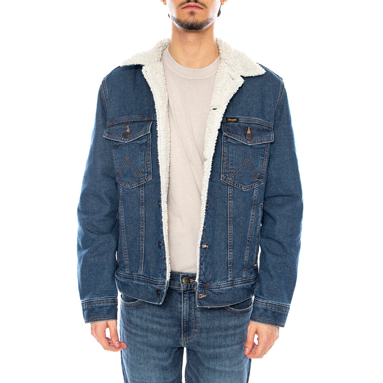 Sherpa Classic Jacket - Mid Stone Wrangler - Giacca Denim Jeans Uomo Blu 112371440 . WRANGLER 
