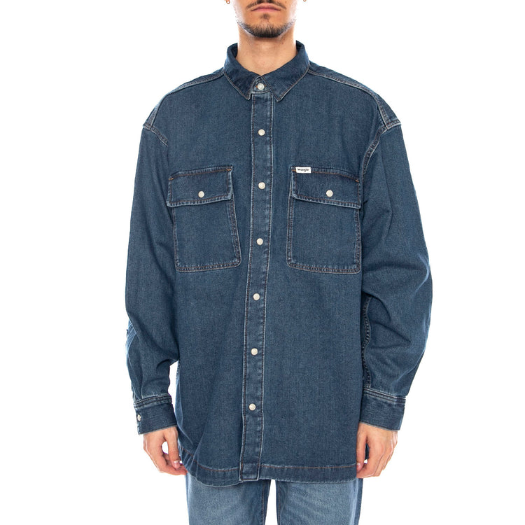 Overshirt Retro Blue -- Camicia Overshirt Uomo Blue 112371546 . WRANGLER 
