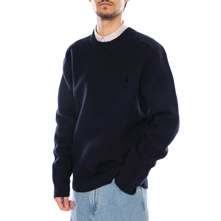 Boiled Wool Sweater Peacoat - Maglione Girocollo Uomo Blu 112371679 . WRANGLER 