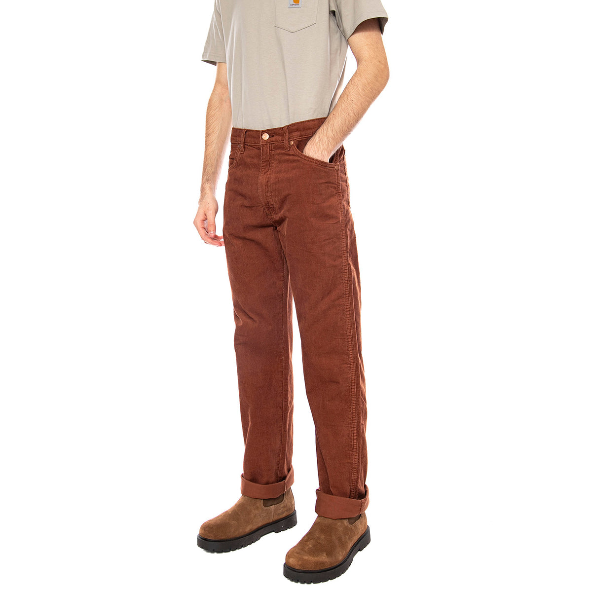 13MWZ Wrangler Brown - Pantaloni Uomo Marroni 112378541 . WRANGLER 