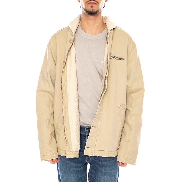 Washed Deck Jacket Cat Pale Khaki - Giacca Uomo Beige 6040095 15-1216 CAT 