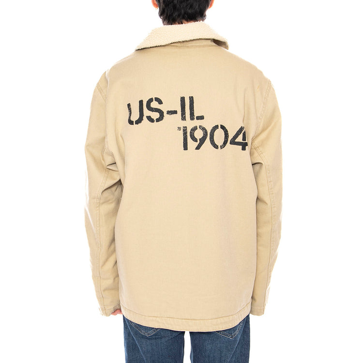 Washed Deck Jacket Cat Pale Khaki - Giacca Uomo Beige 6040095 15-1216 CAT 