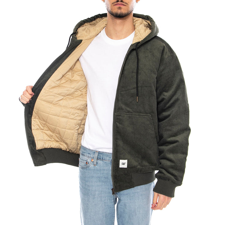 Cord Active Jacket -- Giacca Uomo Beetle Verde con Cappuccio 6040096 19-0312 CAT 