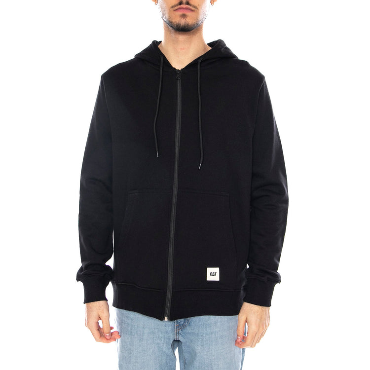 Essential Zip Hoodie -- Felpa Uomo Nera con Zip 6050164 10158 CAT 