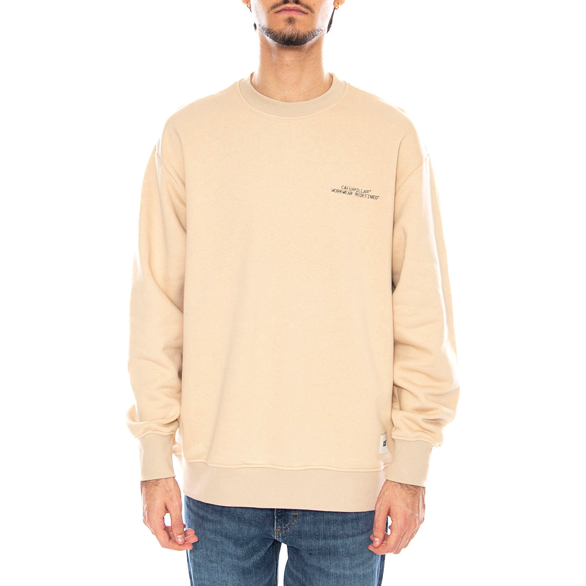 US-IL Crewneck Pale Khaki - Felpa Girocollo Uomo Beige 6050167 15-1216 CAT 