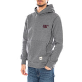 Logo-Hoodie, meliertes Grau – Herren-Hoodie, grau, mit Katzenmotiv