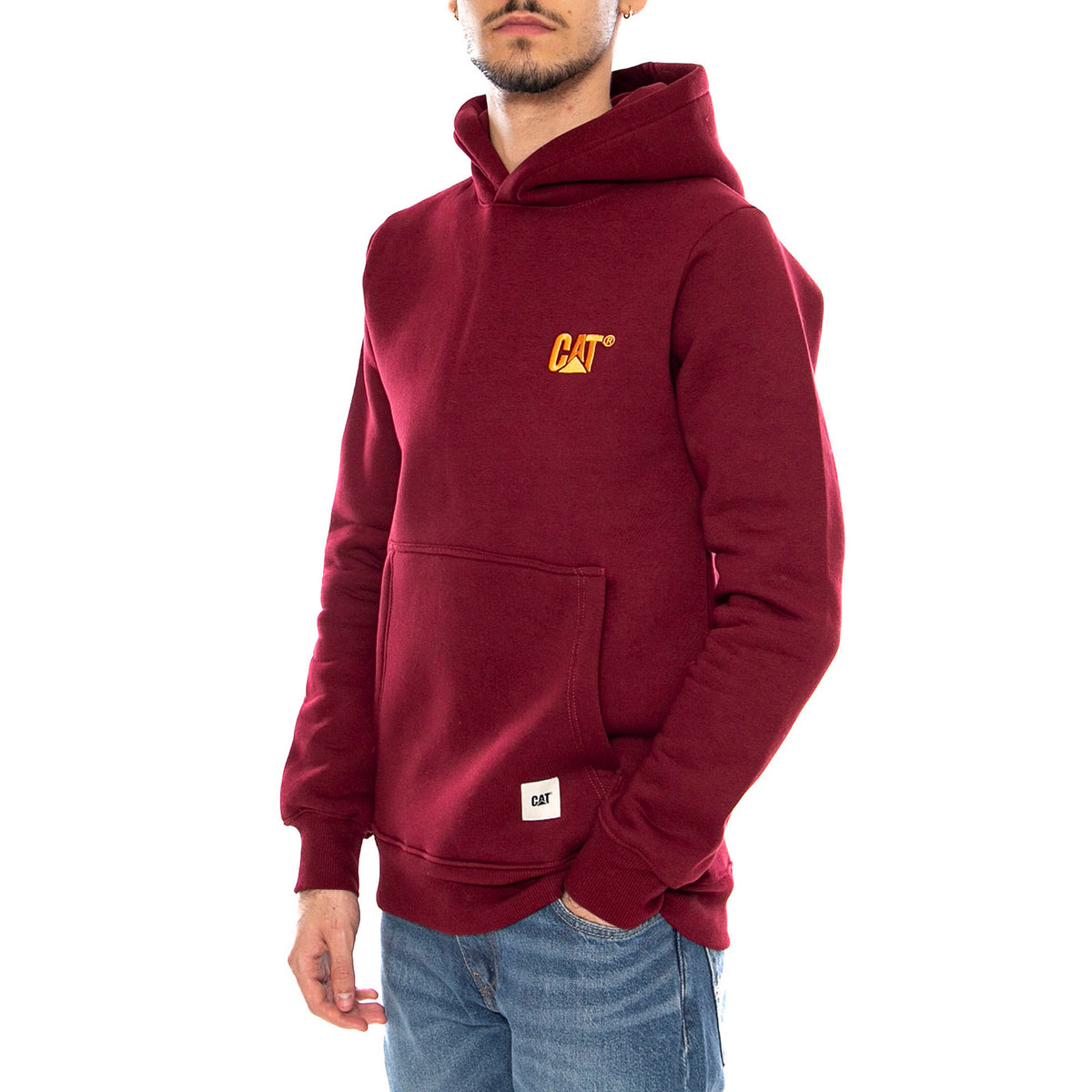 Logo Hoodie -- Felpa con Cappuccio Uomo Maroon 6050193 14109 CAT 