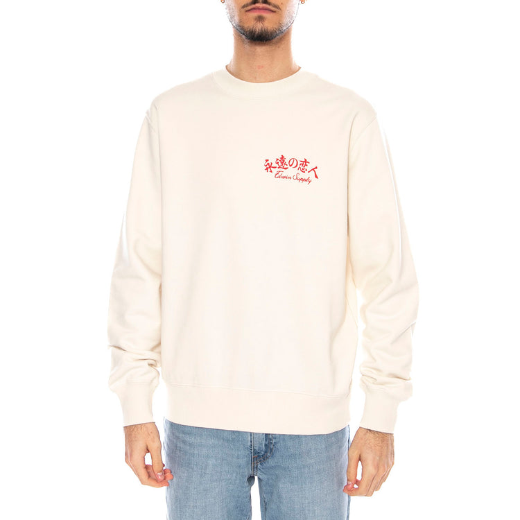 Forever Lover Sweat -- Felpa Uomo Girocollo Bianca<BR/><BR/> I035045.WHW.67. WHW.67 EDWIN 