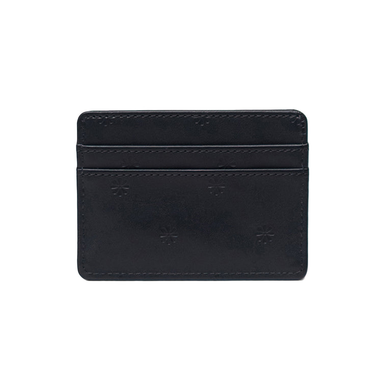 Charlie Cardholder Wallet Vegan Leather Black Floral Deboss - Portacarte in Materiale Vegano Nero 11147 06103 HERSCHEL 