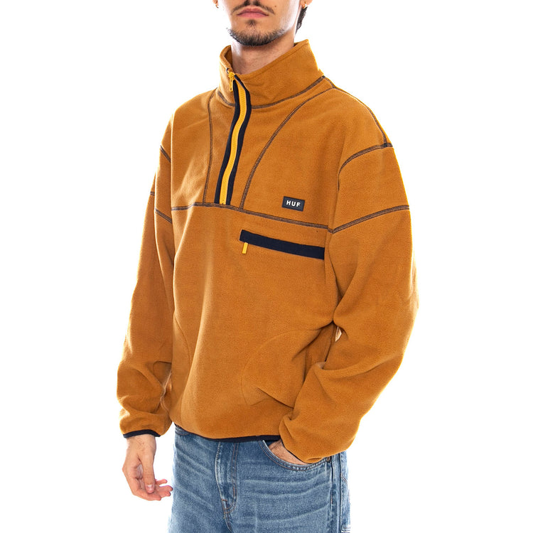 Elysian Quarter Zip Fleece Latte - Felpa Uomo Marrone FL00206 LTE HUF 