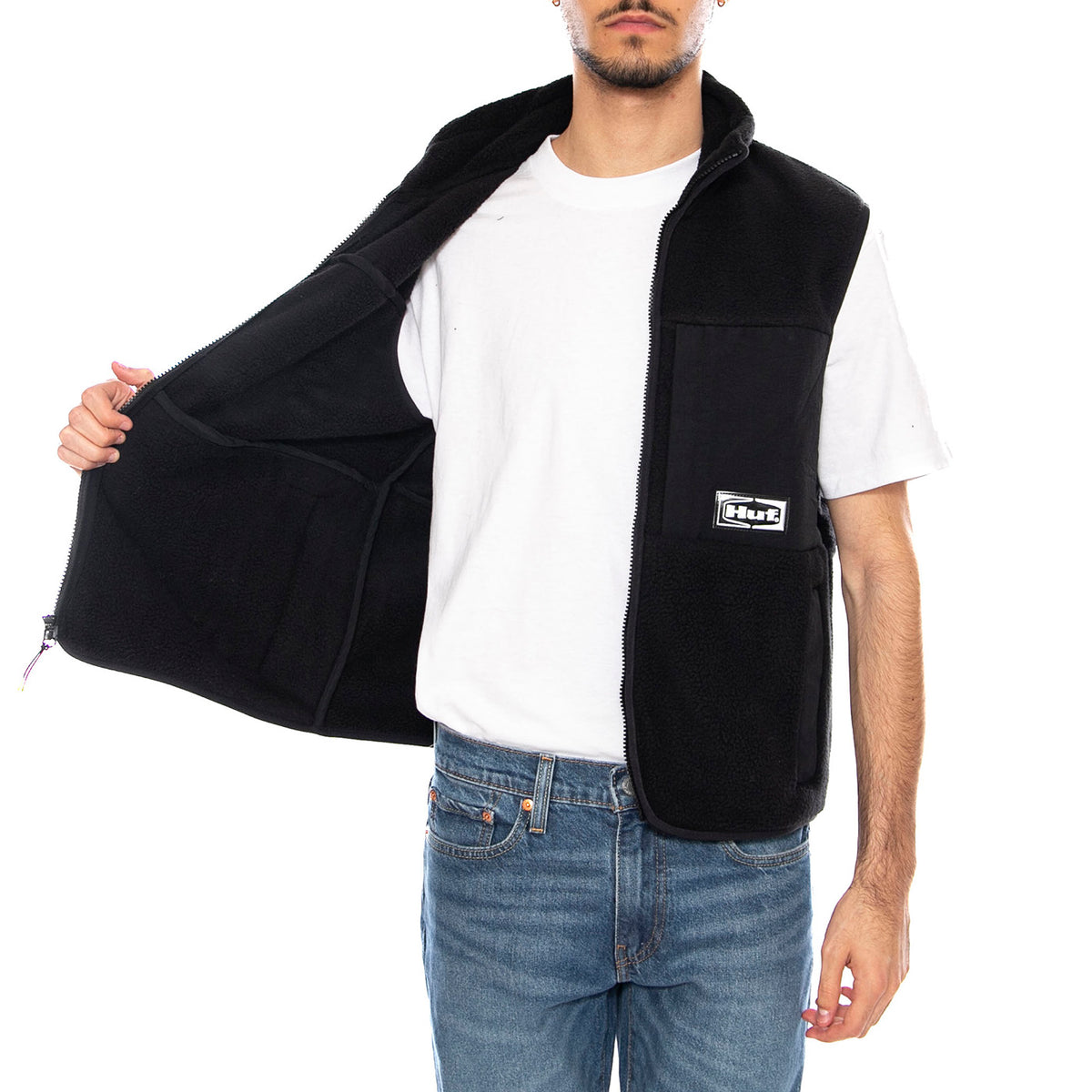 Sonoma High Pile Vest -- Gilet Uomo Nero JK00444 BLK HUF 