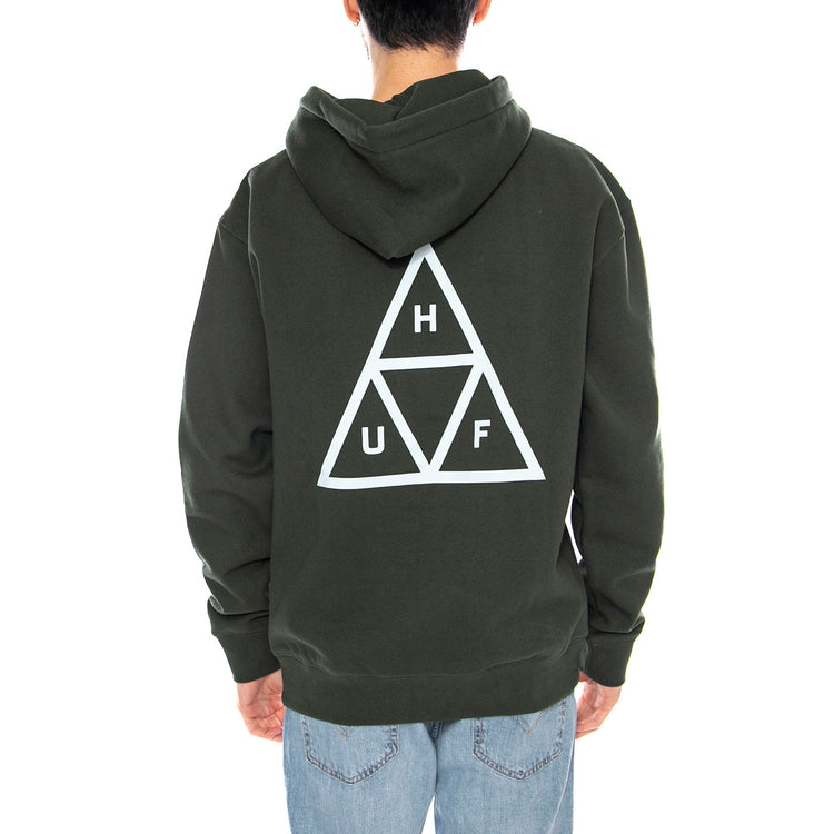 HUF Set TT P/O Hoodie -- Felpa Uomo Cappuccio Hunt Green PF00572 HUN HUF 