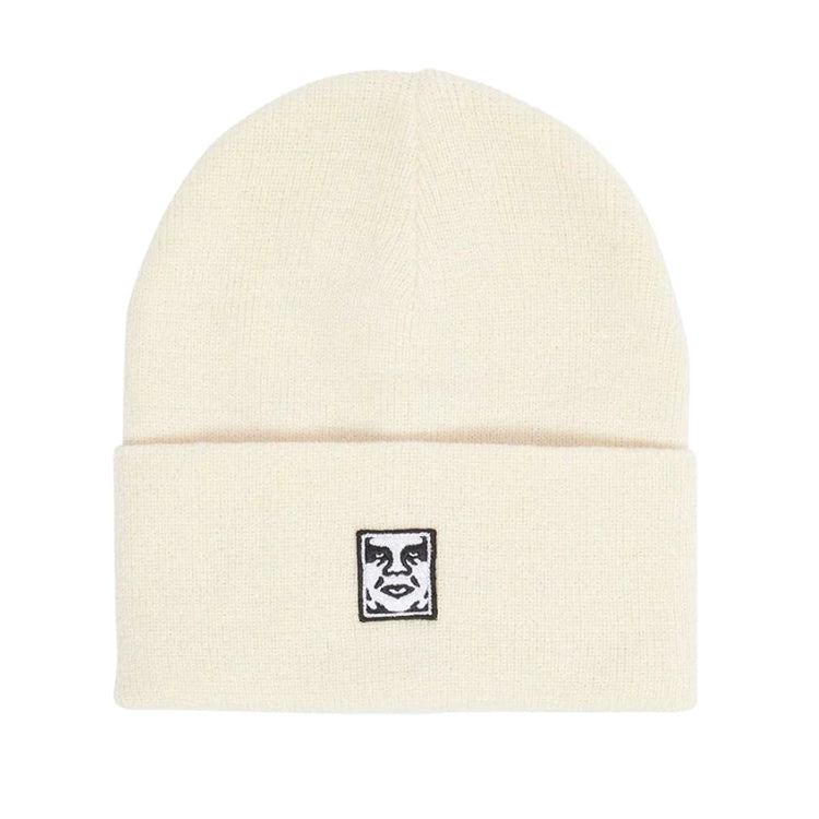 ICON PATCH CUFF BEANIE UNBLEACHED - Cappellino a Cuffia Bianco 100030198 UBL OBEY 