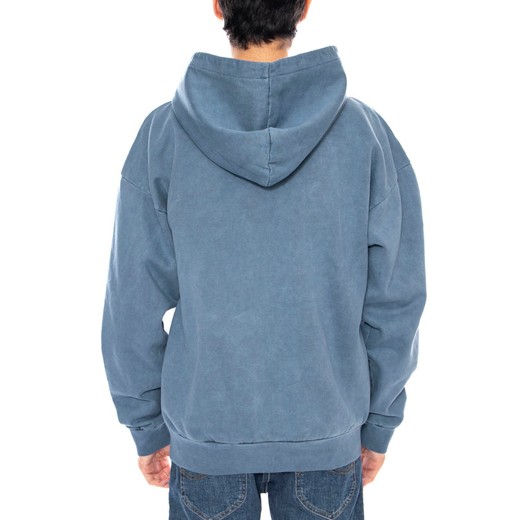 Lowercase Pigment Zip Hood Fleece Turquoise - Felpa con Cappuccio Uomo Verde 112460019 COE OBEY 