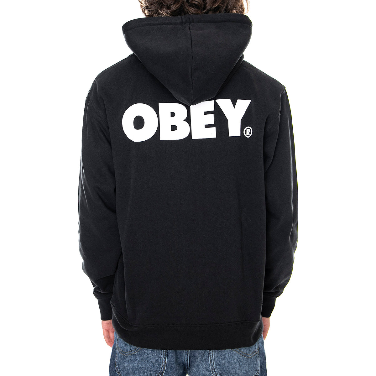 OBEY BOLD HOOD FLEECE BLACK - Felpa con Cappuccio Uomo Nera 112842349 BLK OBEY 