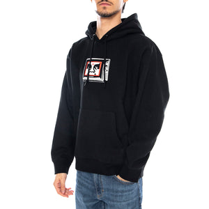 Obey TV Fleece Black - Felpa con Cappuccio Uomo Nera 112843940 BLK OBEY 