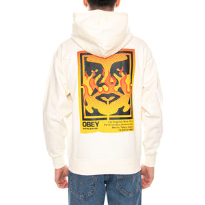 OBEY ICON STENCIL FLAME FLEECE - Felpa con Cappuccio Uomo Bianca 117464048 UBL OBEY 