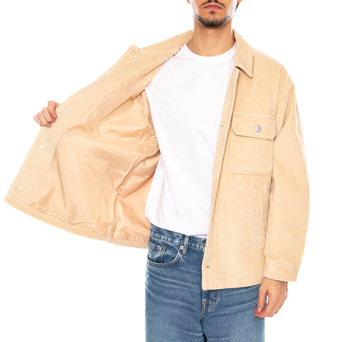 Benny Cord Shirt Jacke Irish Cream - Giacca / Camicia Uomo Beige 121160050 IRC OBEY 