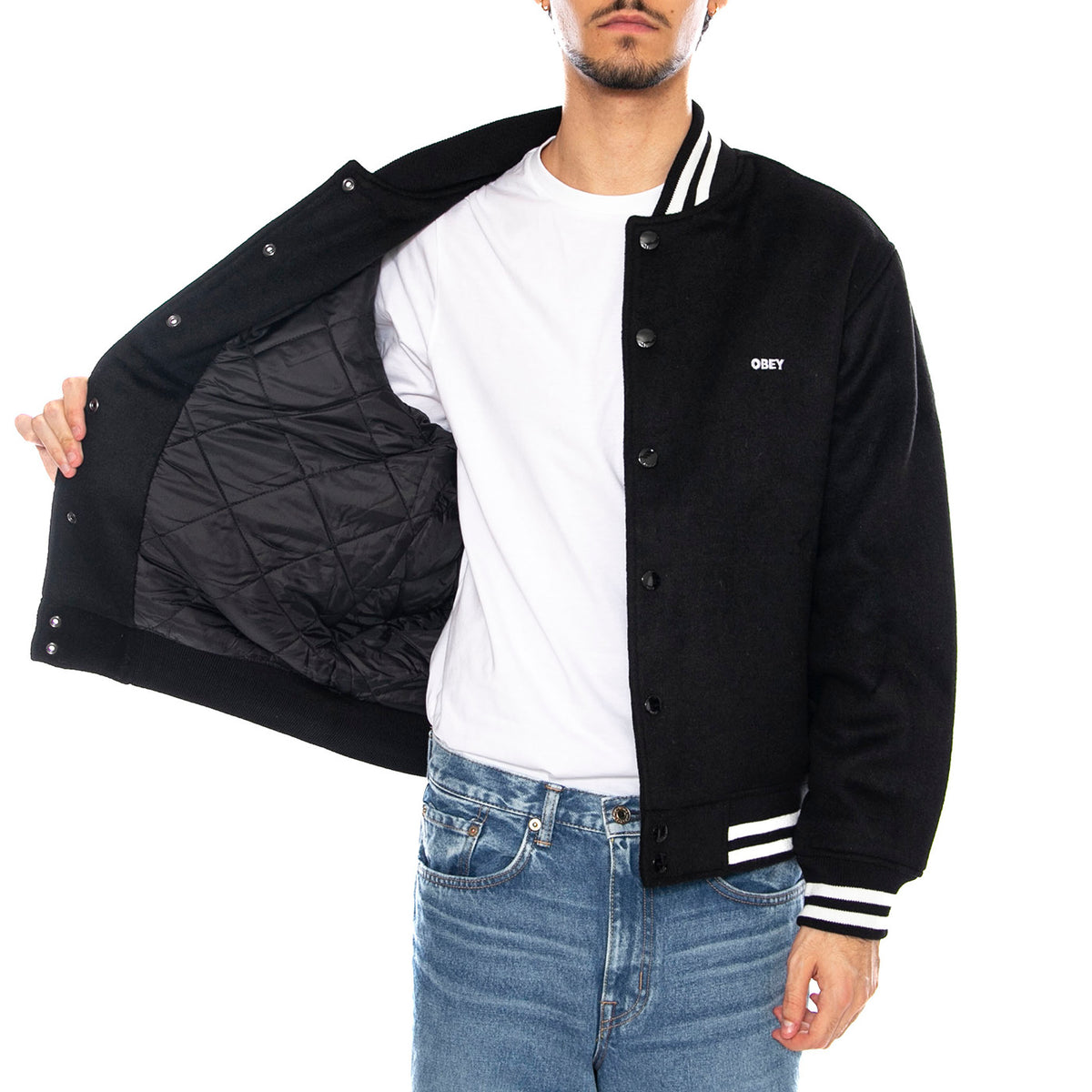 League Icon Jacket - Giacca Uomo Nera 121800523 BLK OBEY 