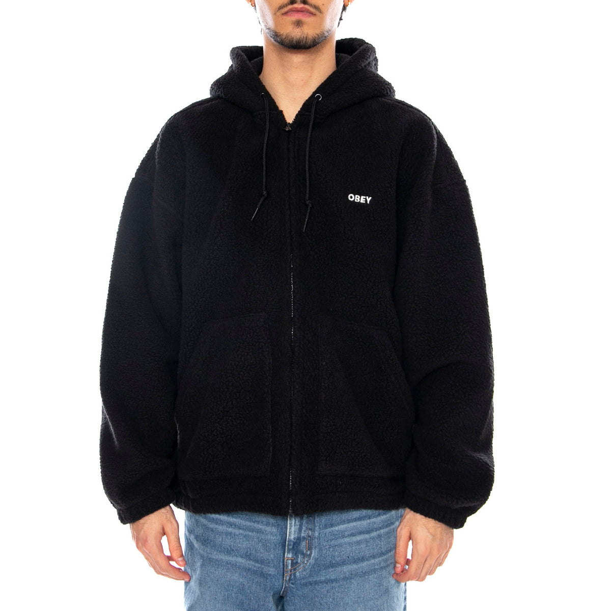 Gaze II Hooded Jacket Black - Giacca con Cappuccio Uomo Nera 121800542 BLK OBEY 
