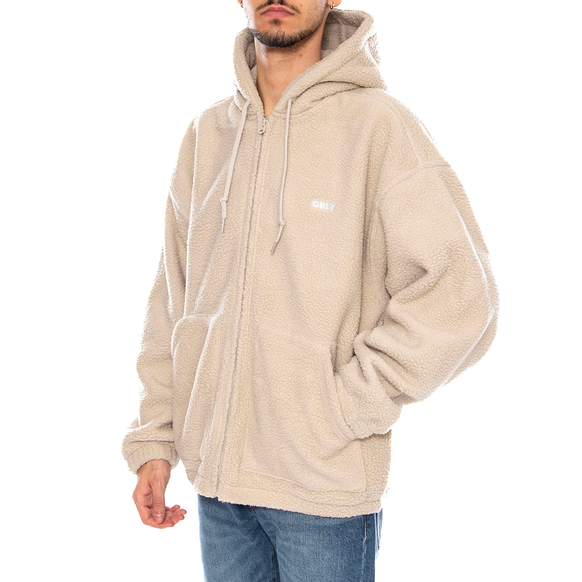 Gaze II Hooded Jacket Silver Grey - Giacca con Cappuccio Uomo Beige 121800542 SIG OBEY 