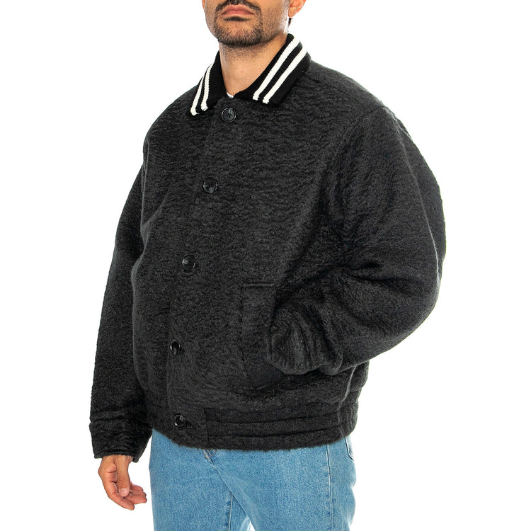 SAUNDERS BLOUSON JACKET BLACK - Giacca Varsity Uomo Nera 121800571 BLK OBEY 
