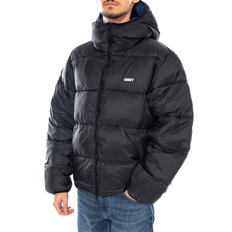 Stratus Puffer Black - Giacca Piumino con Cappuccio Uomo Nero 121800576 BLK OBEY 