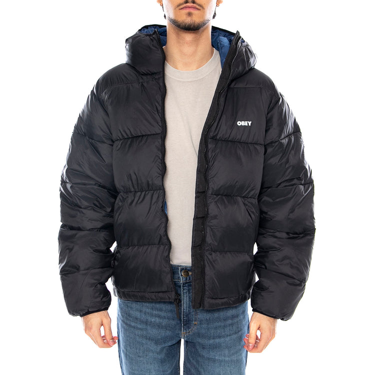 Stratus Puffer Black - Giacca Piumino con Cappuccio Uomo Nero 121800576 BLK OBEY 