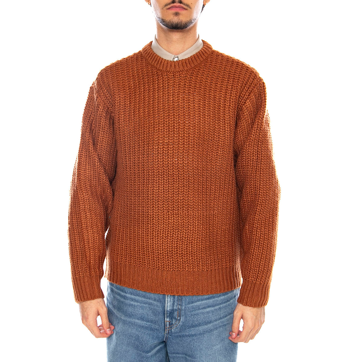 Theo Sweater Chetsnut Brown - Maglione Girocollo Uomo Marrone 151000072 CHE OBEY 
