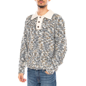 Reuben Sweater Polo Grey / Multi -- Polo a Maniche Lunghe Uomo Grigio / Multicolore 151000096 GYM OBEY 