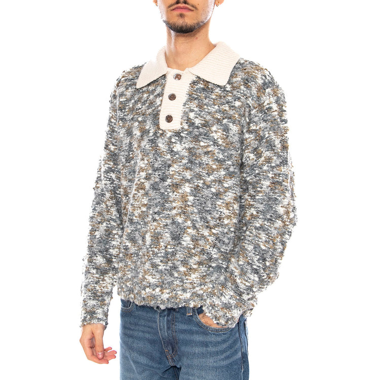 Reuben Sweater Polo Grey / Multi -- Polo a Maniche Lunghe Uomo Grigio / Multicolore 151000096 GYM OBEY 