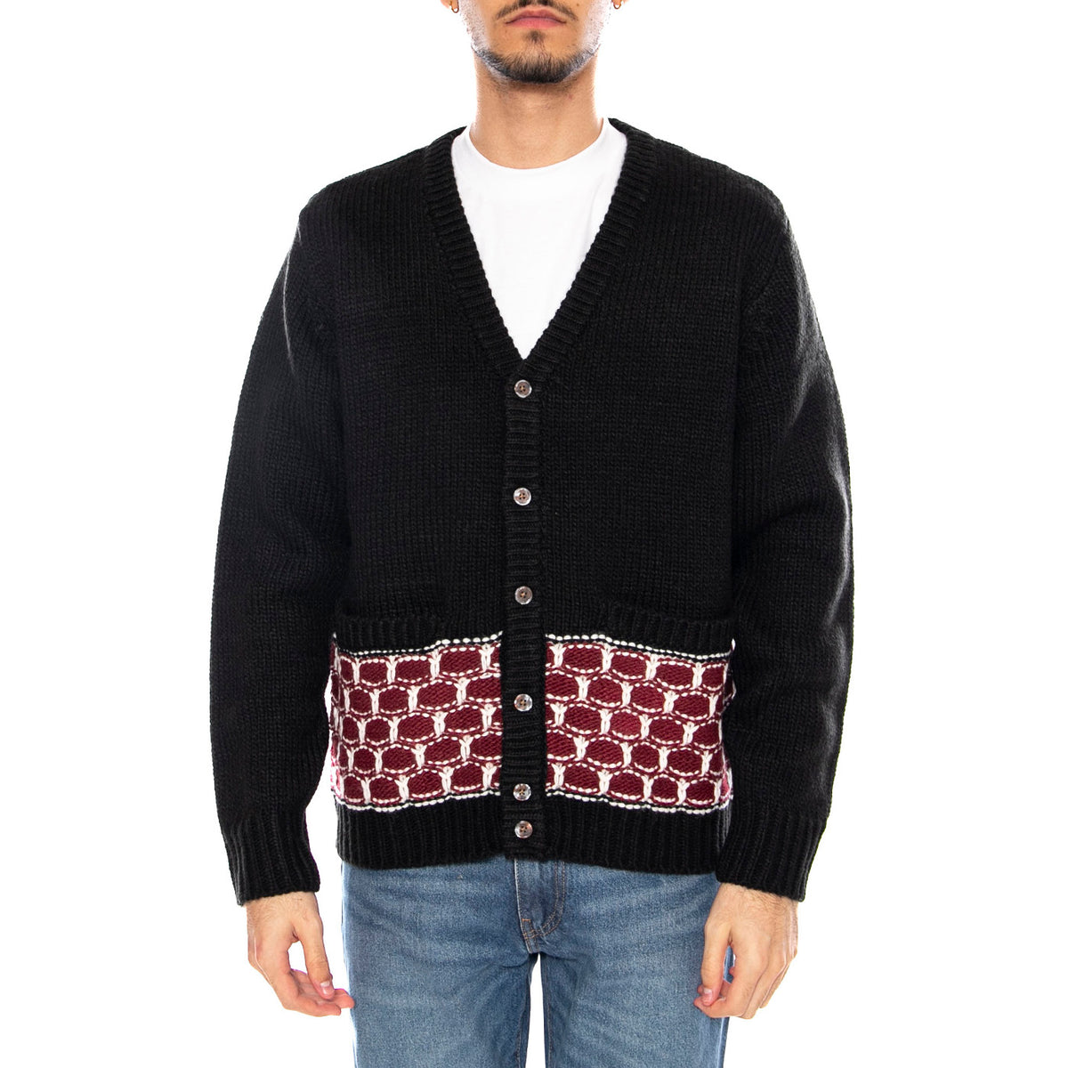 Kei Cardigan Black / Multi -- Cardigan Uomo Nero / Multicolore 151010039 BKM OBEY 