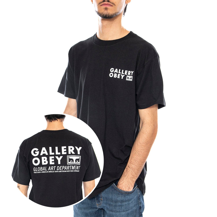 Obey Global Art Department Tee Black - Maglietta Girocollo Uomo Nera 165263962 BLK OBEY 
