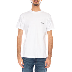 Obey Icon Stencil Flame Tee White - Maglietta Girocollo Uomo Bianca 165264048 WHT OBEY 