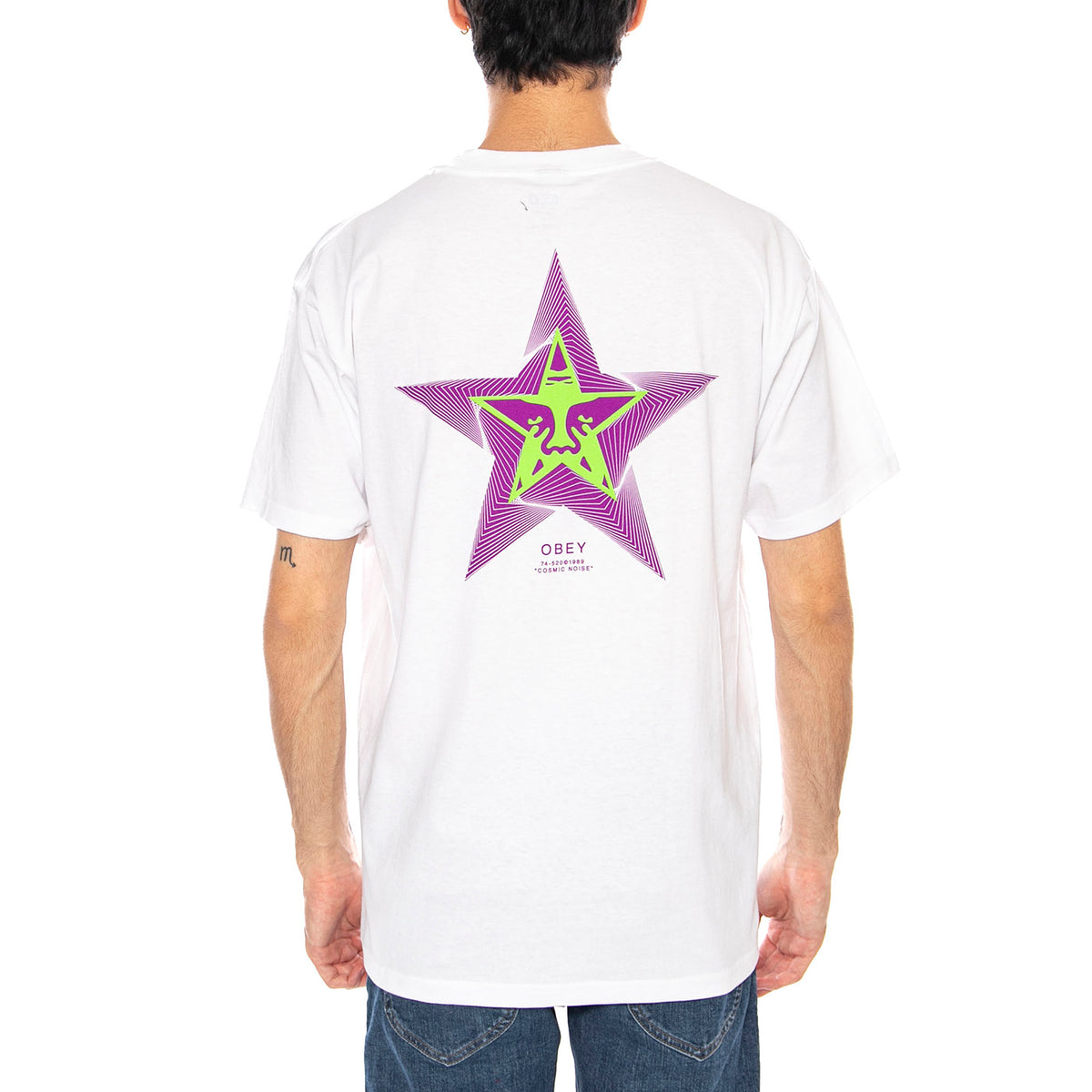 Obey Cosmic Noise Tee White - Maglietta Girocollo Uomo Bianca 165264049 WHT OBEY 