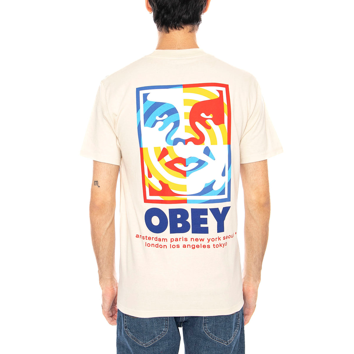 Obey Target Icon Tee Cream - Maglietta Girocollo Uomo Crema 165264065 CRM OBEY 