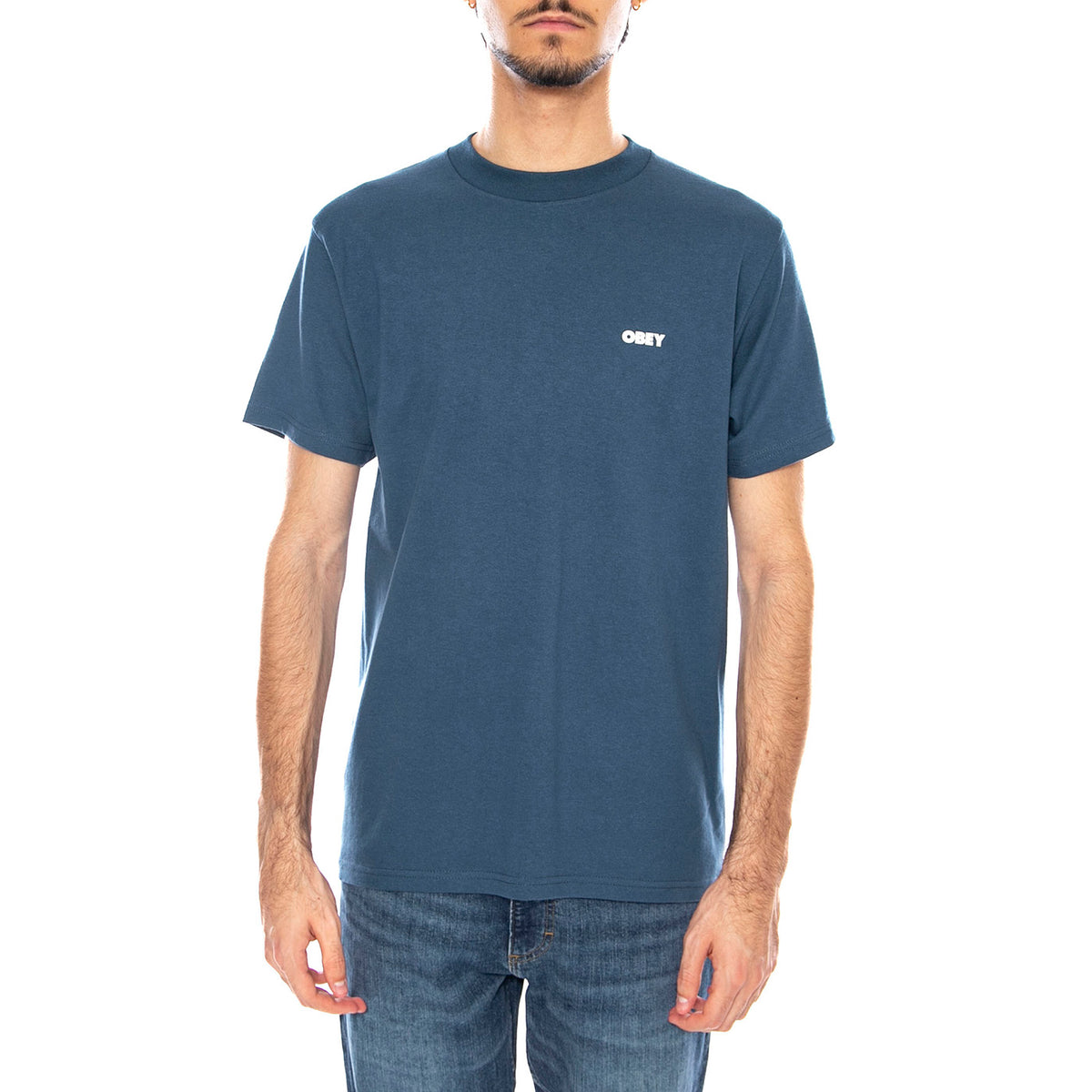 Obey Target Icon Tee Harbor Blue - Maglietta Girocollo Uomo Blu 165264065 HBU OBEY 