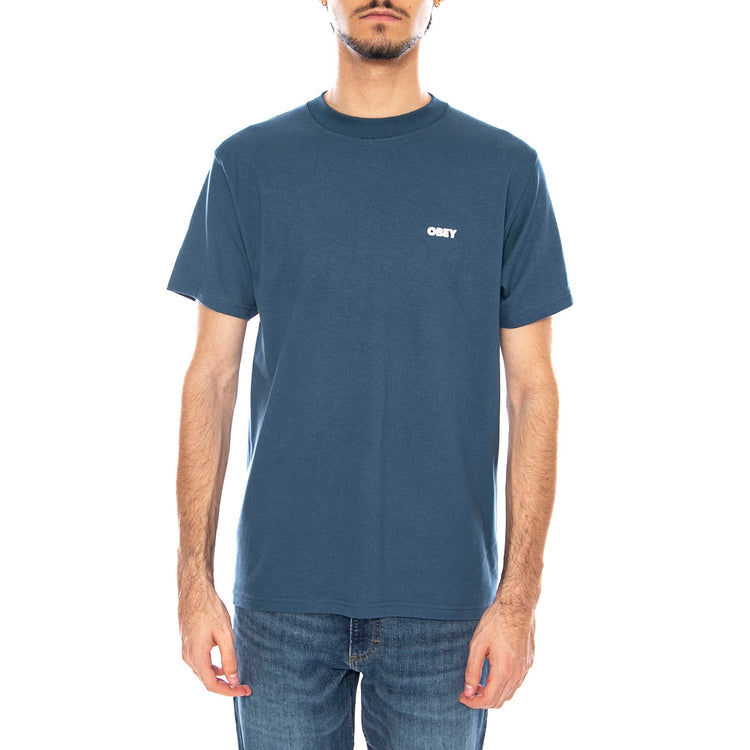 Obey Target Icon Tee Harbor Blue - Maglietta Girocollo Uomo Blu 165264065 HBU OBEY 