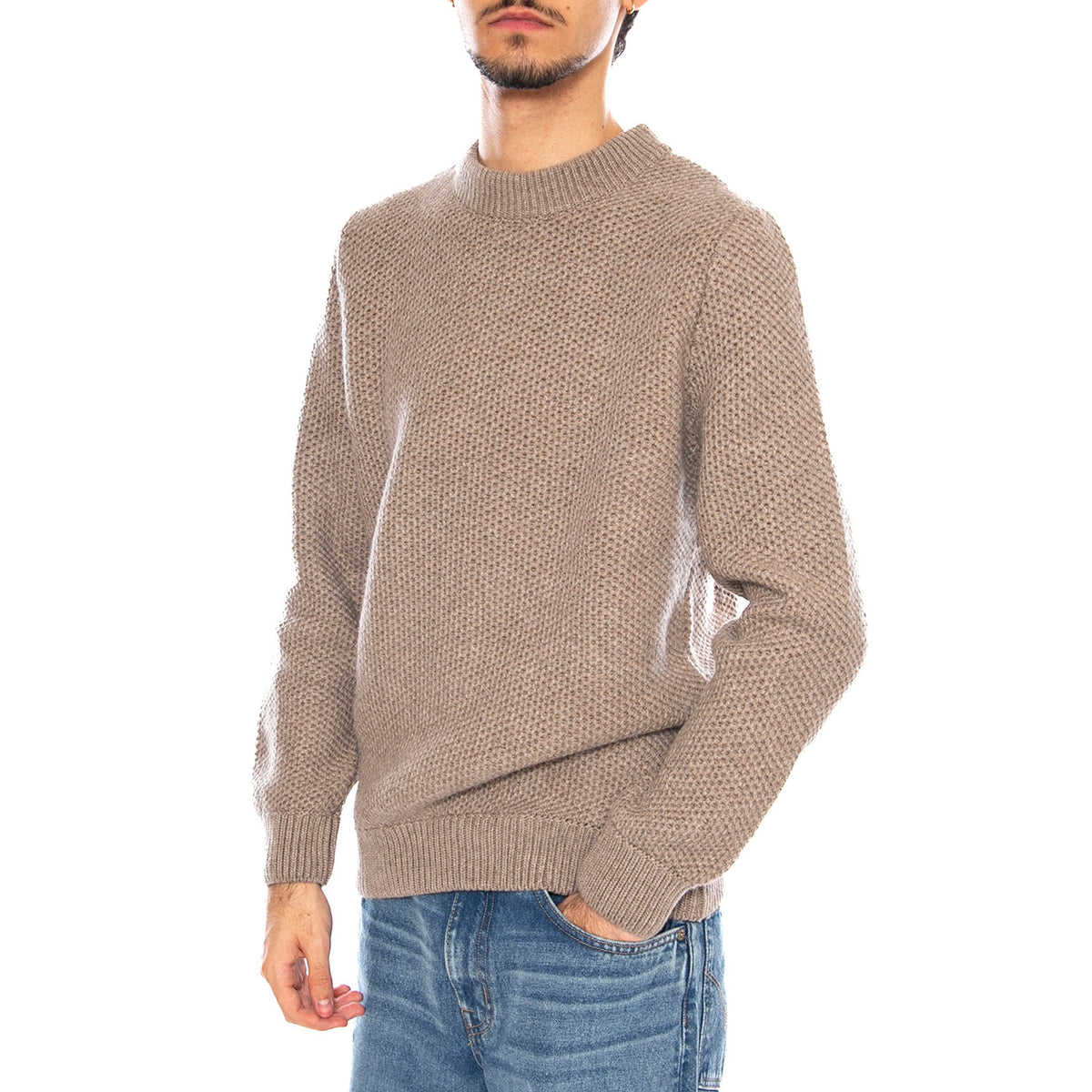 Sablons Olow Sweater Green - Maglione Girocollo Uomo Verde PULL-SABLON22-MARR BROWN OLOW 