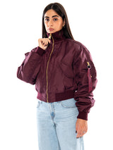 MA-1 Cropped Bomber -- Damenjacke Dark Cherry Bordeaux Damen ALPHA INDUSTRIES