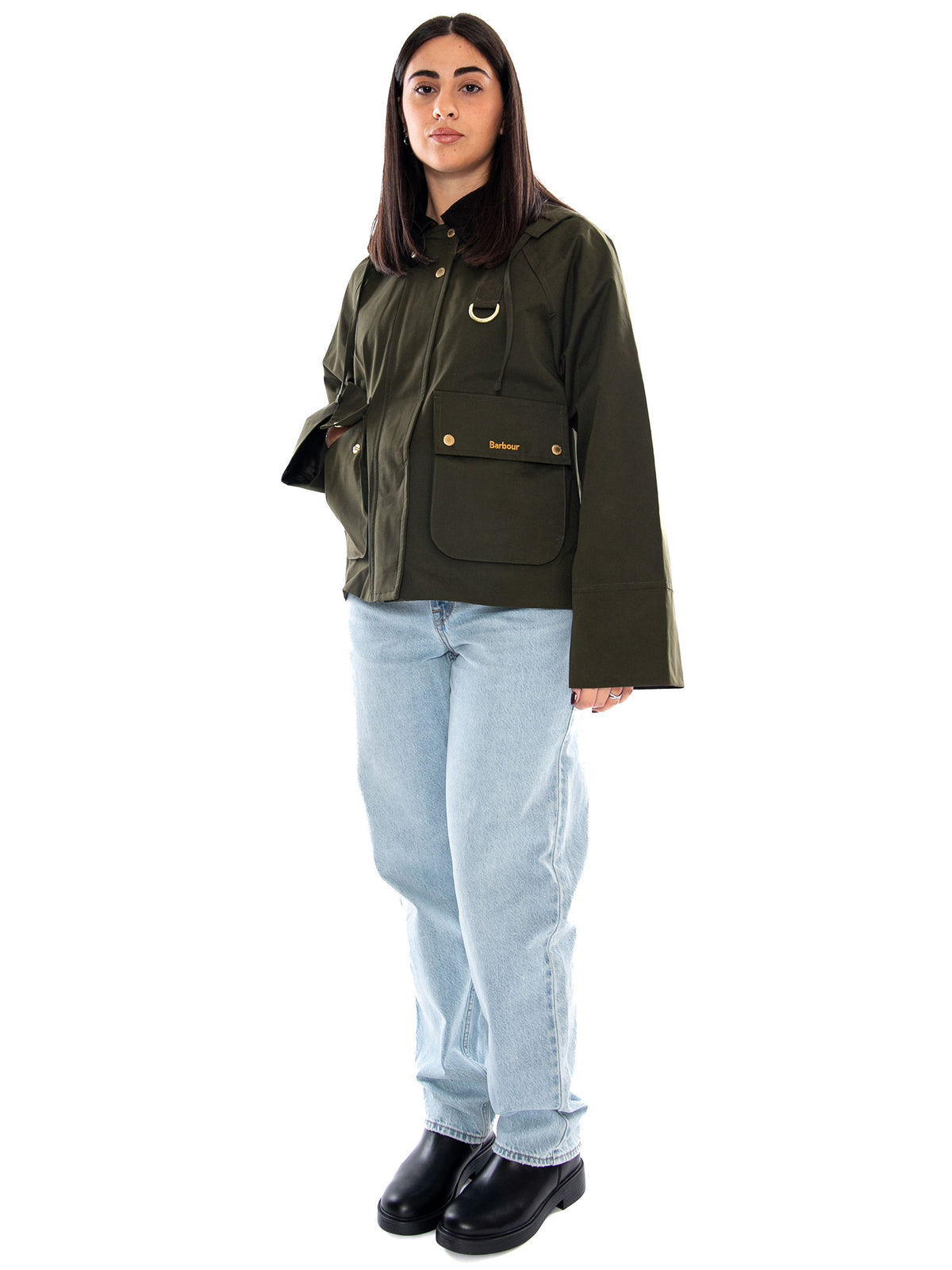 Barbour Terrington Showerproof Jacket Olive / Brown - Giacca Donna Marrone 262MLSP0354 OL71 BARBOUR 
