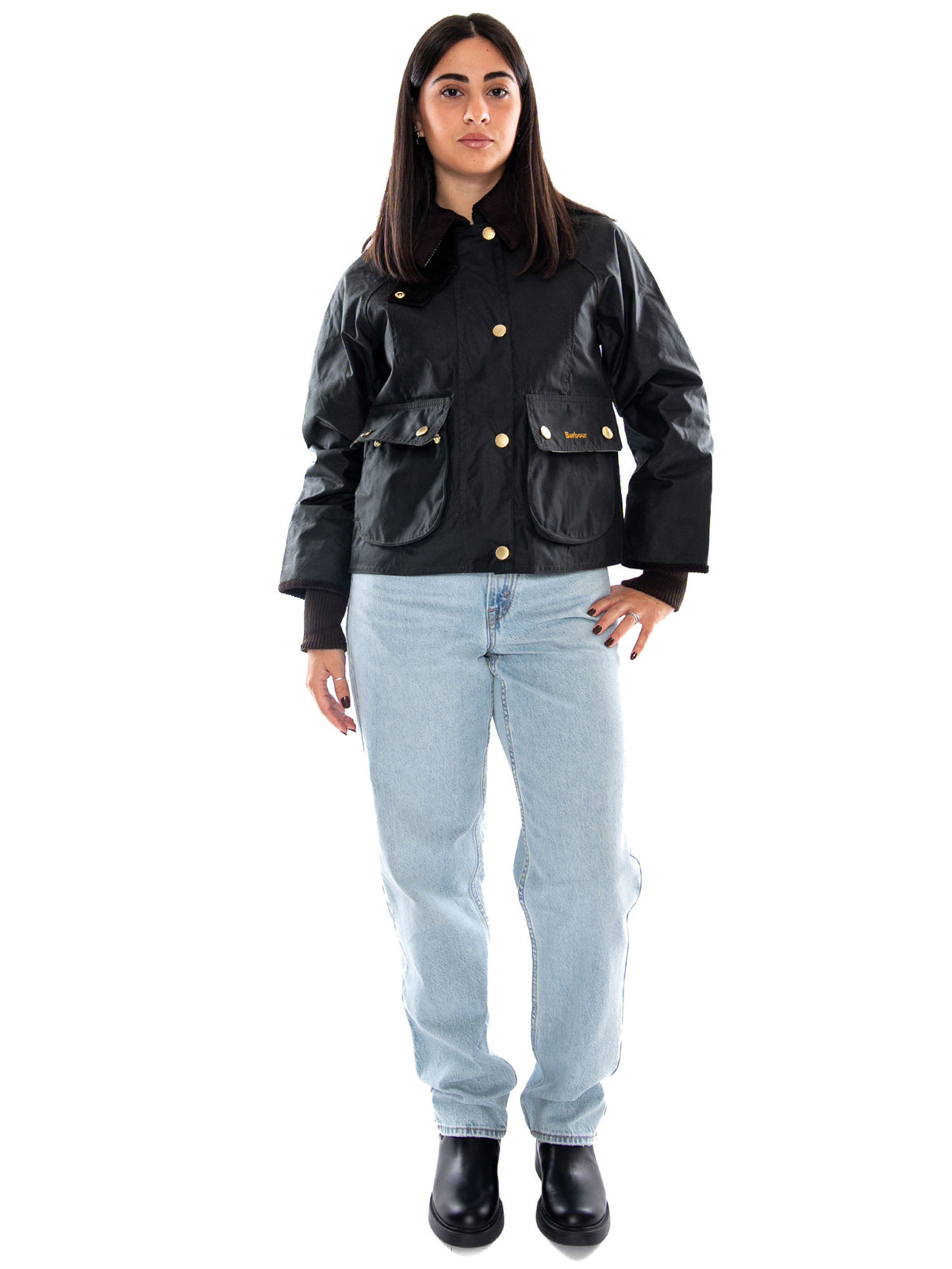 Barbour Cropped Beadnell Wax Jacket Sage / Ancient - Giacca Donna Verde 262MLWX1403 SG51 BARBOUR 