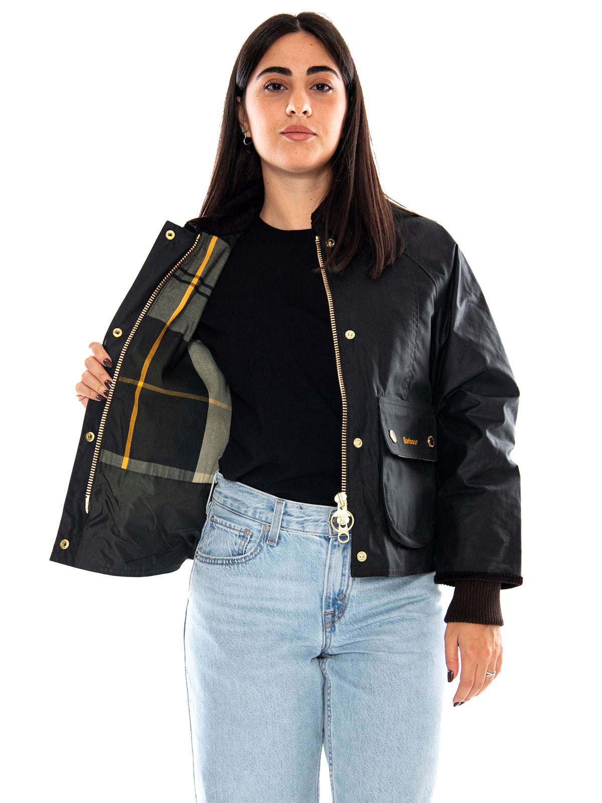 Barbour Cropped Beadnell Wax Jacket Sage / Ancient - Giacca Donna Verde 262MLWX1403 SG51 BARBOUR 