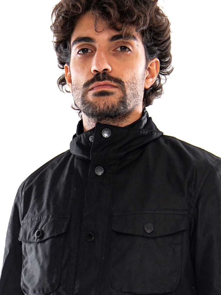 Ogston Wax Jacket Black / Classic - Giacca Uomo Nera<BR/><BR/> 262MMWX0700 BK11 BARBOUR 