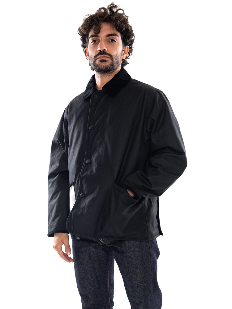 Barbour Short Liddesdale Wax Jacket Black - Giacca Uomo Nera<BR/><BR/> MWX2592 BK11 BARBOUR 