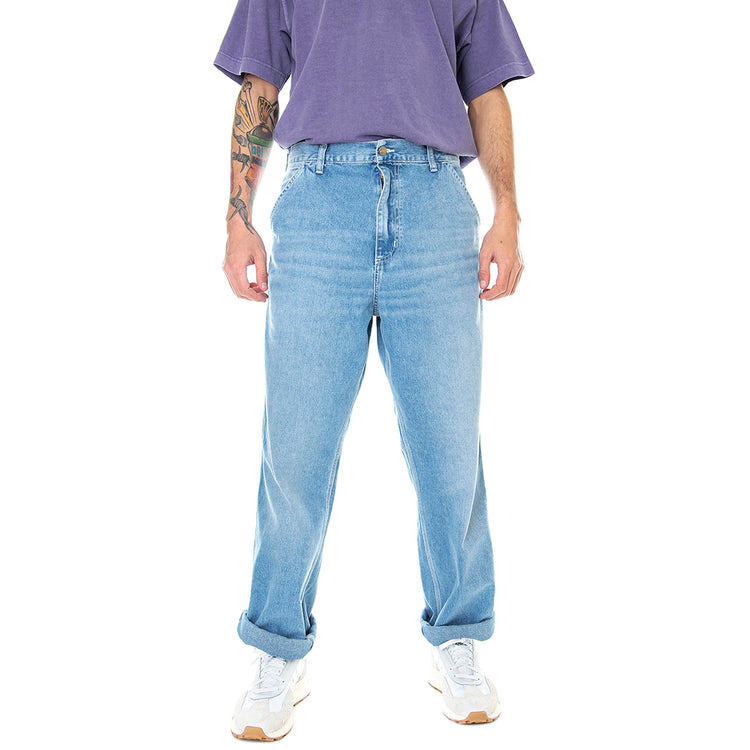 SIMPLE PANT BLUE LIGHT TRUE WASHED - Pantaloni Denim Jeans Uomo Blu I022947 01ZO CARHARTT WIP 