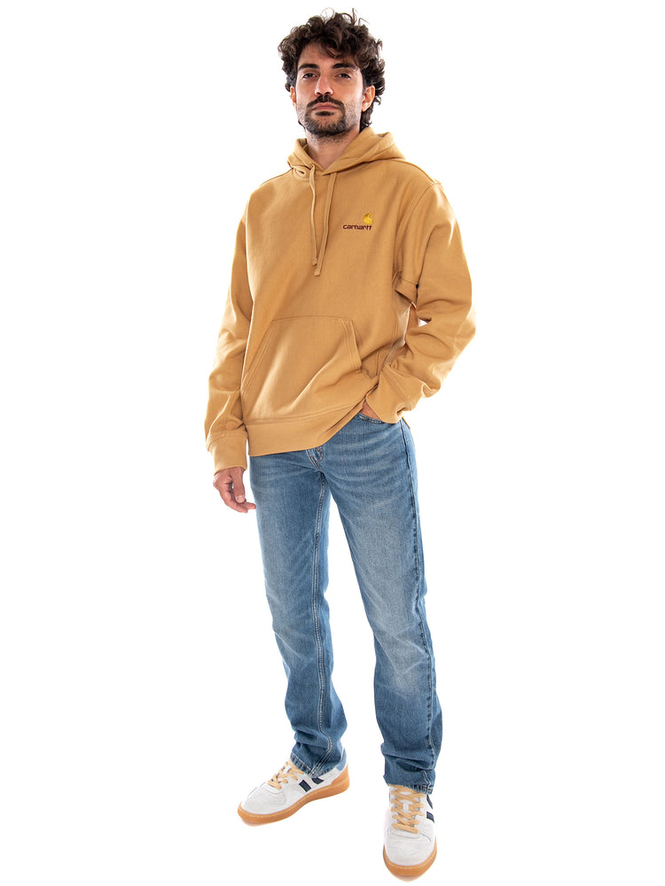 Hooded American Script Sweat WIP Dusty H - Felpa con Cappuccio Uomo Marrone I028279 3TFXX CARHARTT WIP 