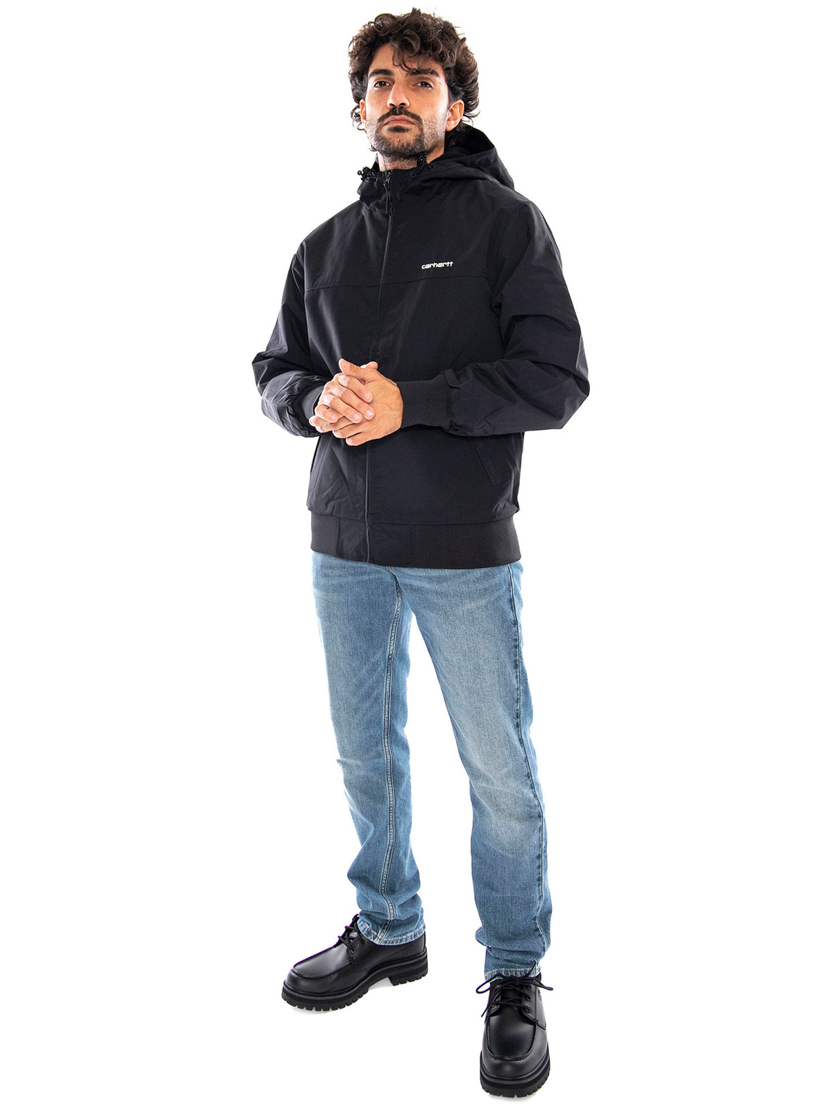 Hooded Sail Jacket Black / White - Giacca Uomo Nera / Bianca I028436 0D2XX CARHARTT WIP 