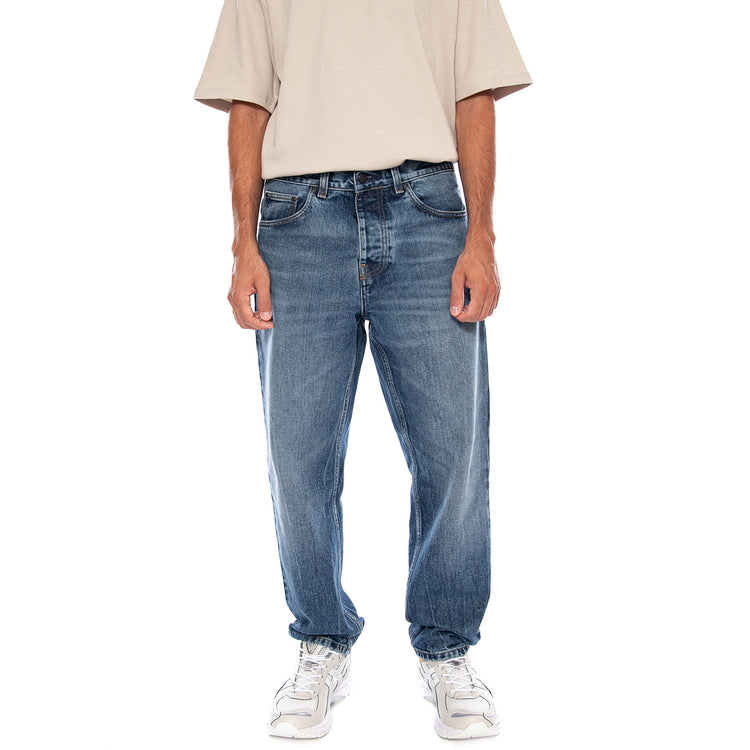 NEWEL PANT BLUE MARBLE USED WASH - Pantaloni Denim Jeans Uomo Blu I029208 017X CARHARTT WIP 